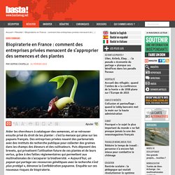Biopiraterie en France : comment des entreprises privées menacent de s'approprier des semences et des plantes