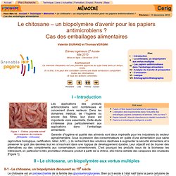 Chitosane, chitine, biopolymre, papier antimicrobien, emballage alimentaire