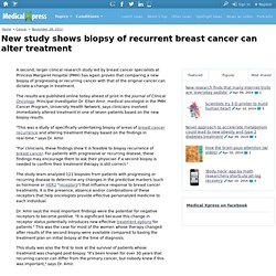 New study shows biopsy of recurrent breast cancer can alter treatment