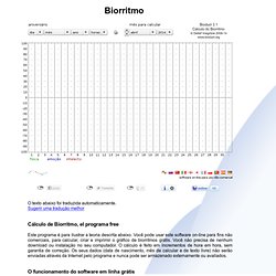 Cálculo do Biorritmo - free online software - calcular o seu biorritmo grátis
