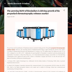 The growing R&D of biosimilars is driving growth of the prepacked chromatography columns market