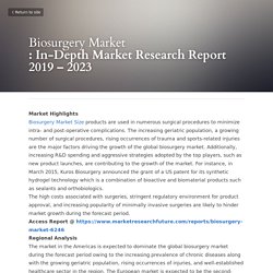 Biosurgery Market: In-Depth Market Research Report 2019...