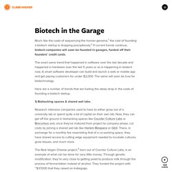 Biotech in the Garage