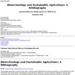 Biotechnology and Sustainable Agriculture: A Bibliography, SRB 94-13-Mozilla Firefox