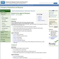 Bioterrorism Agents/Diseases