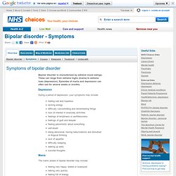 Bipolar disorder - Symptoms