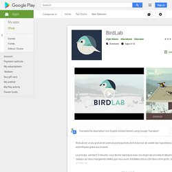 BirdLab : appli d'observation participative des oiseaux