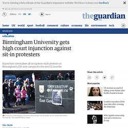 Birmingham University gets high court injunction against sit-in protesters