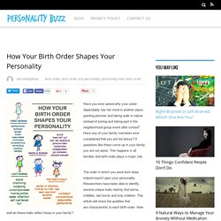 How Your Birth Order Shapes Your Personality