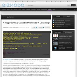 A Happy Birthday Linux Post Written By A Linux Script