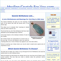 Gemini Birthstone List of Birthstones & Meanings 21st May to 20th June