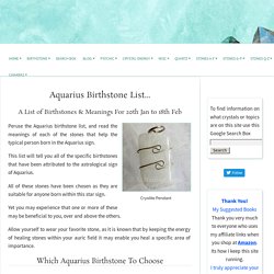 Aquarius Birthstone List of Birthstones and Meanings 20th January to 18th February