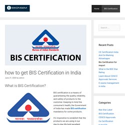 how to get bis certification in india