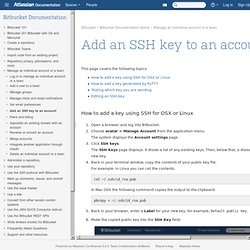 Add an SSH key to an account
