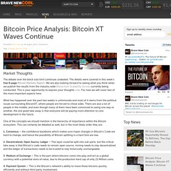 Bitcoin Price Analysis: Bitcoin XT Waves Continue