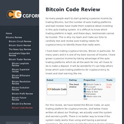 Bitcoin Code Review - cgforum.org