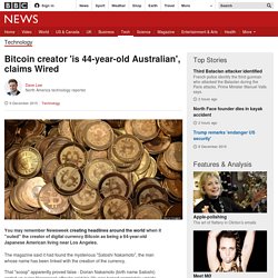 Bitcoin creator 'is 44-year-old Australian', claims Wired