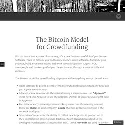 The Bitcoin Model for Crowdfunding