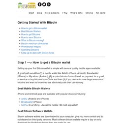 Getting Started with Bitcoin - We Use Coins - Web Browser