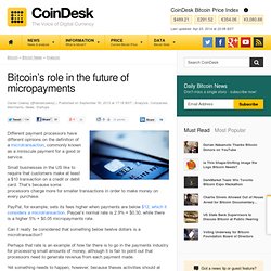 Bitcoin's role in the future of micropayments