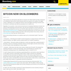 Bitcoin Now on Bloomberg
