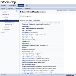 bitcoin-php: BitcoinClient Class Reference