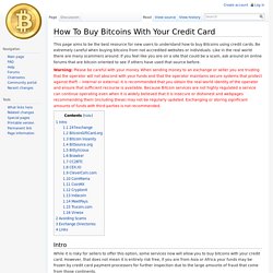 How To Buy Bitcoins With Your Credit Card