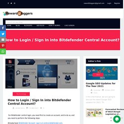 How to Login / Sign In into Bitdefender Central Account?