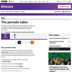 BBC Bitesize - KS3 Chemistry - The periodic table - Revision 1