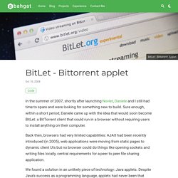BitLet - the BitTorrent Applet