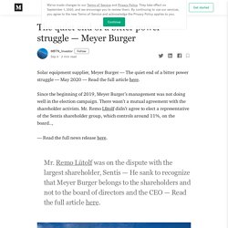 The quiet end of a bitter power struggle — Meyer Burger