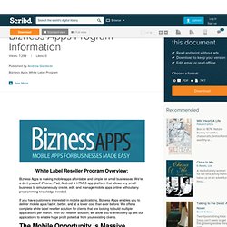 Bizness Apps Program Information