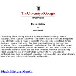 Math- U of GA- Black History