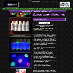 Black light reactive invisible paint