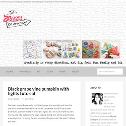 Black grape vine pumpkin with lights tutorial