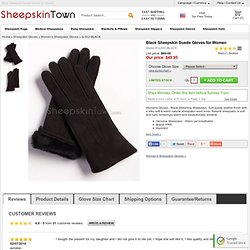 Black Sheepskin Suede Gloves for Women