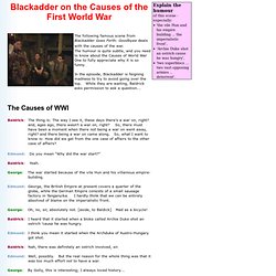 Blackadder on the Causes of World War One