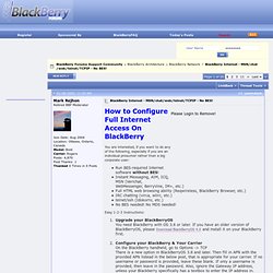 BlackBerry Internet - MSN/chat/web/telnet/TCPIP - No BES!