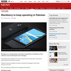 Blackberry to keep operating in Pakistan