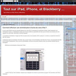 Comment effectuer une réinitialisation d'usine de votre iPad ?