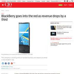 BlackBerry goes into the red as revenue drops by a third