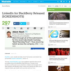 LinkedIn for BlackBerry Released [SCREENSHOTS]