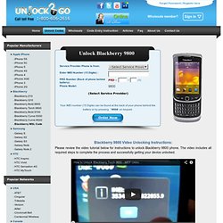 Blackberry Torch 9800 unlocking code