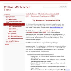 SSS1 - Blackboard Configuration (BBC) - Walton MS Teacher Tools