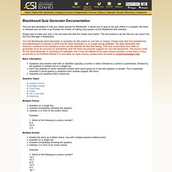 Blackboard Quiz Generator Documentation