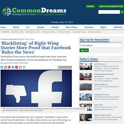 'Blacklisting' of Right-Wing Stories More Proof that Facebook 'Rules the News'