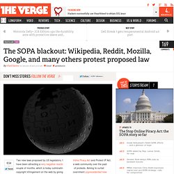 The SOPA blackout: Wikipedia, Reddit, Mozilla, Google, and many others protest proposed law