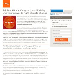 Tell BlackRock, Vanguard, and Fidelity: Use your power to fight climate change