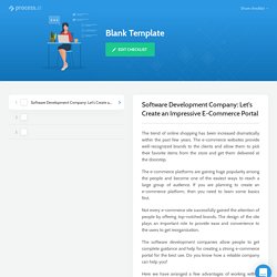 Software Development Company: Let’s Create an Impressive E-Commerce Portal