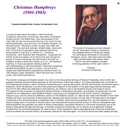 The Blavatsky Trust: Christmas Humphreys